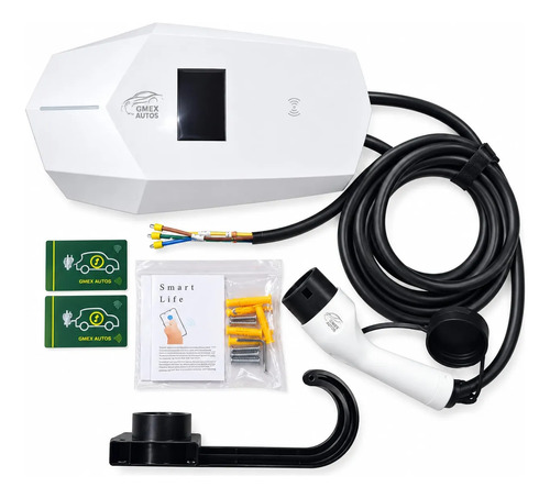 Cargador Wallbox Para Auto Electrico Tipo 2 Blanco Con Negro