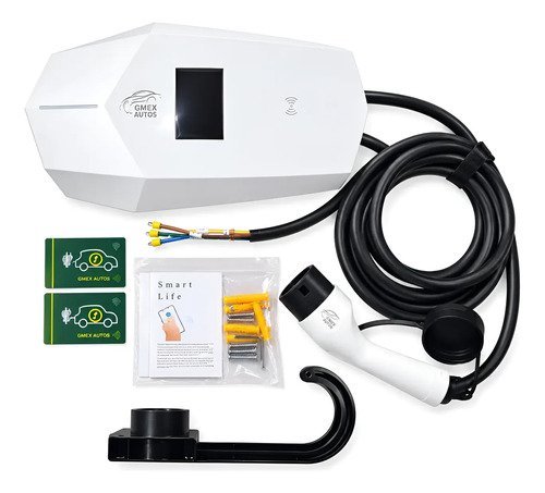 [MLM6287274418] Cargador Wallbox Para Auto Electrico Tipo 2 Blanco Con Negro