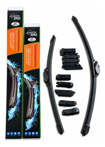 [MLM6386849400] Pluma Limpiaparabrisas  Para  Nissan Kicks Negro 24/18